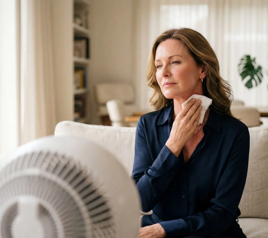 Physician discussing perimenopause and menopause care with a patient.