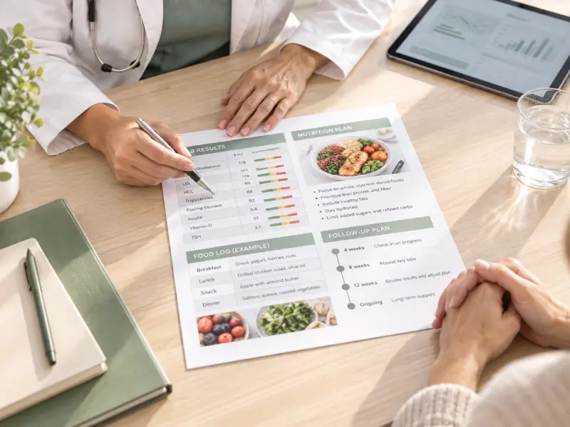  Physician discussing personalized weight loss management with a patient