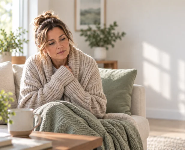 Woman discussing low libido concerns during a medical consultation.