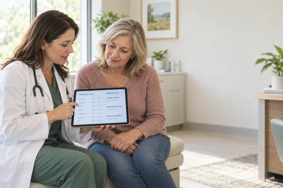 Physician discussing personalized weight loss treatment for women.
