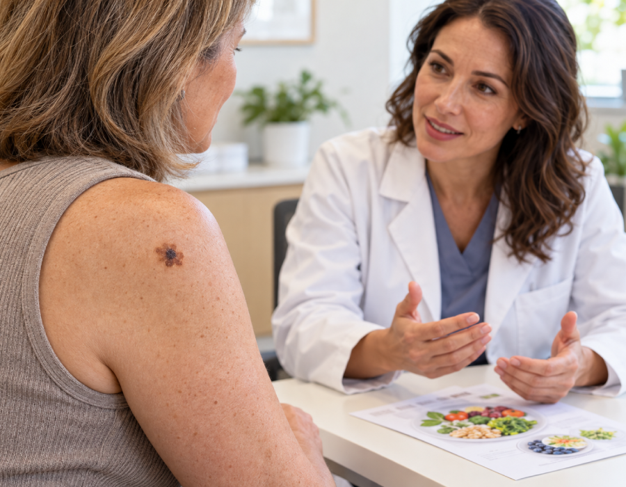  Physician discussing endometriosis care and treatment options with a patient